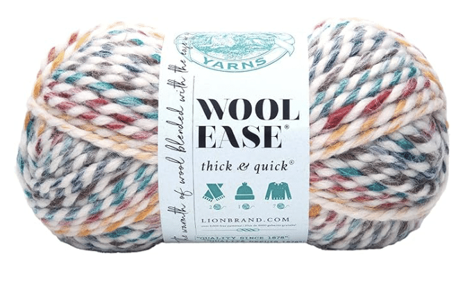 Lion Brand Yarn Wool-Ease Thick & Quick Yarn, Soft and Bulky Yarn for Knitting